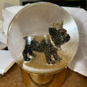 French Bulldog Gold Glitter Snow Globe NEW